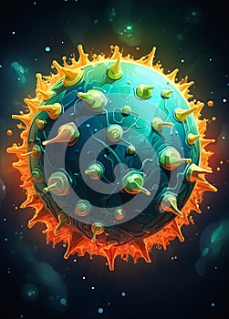 Cute coronavirus creatures: A mini world destroyed by necrosis