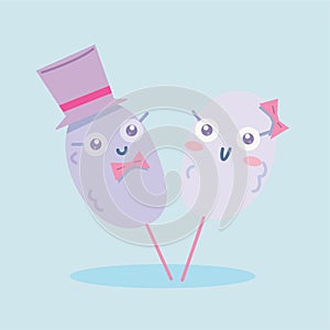 cute cotton candy illustration. cotton candy couple illustration. cotton candy children's book illustration