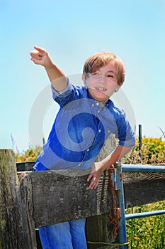 Cute Country Kid Pointing