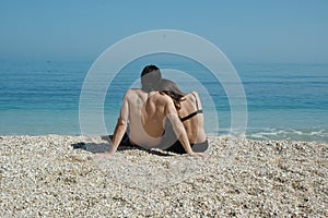 Cute couple at the adriatic sea