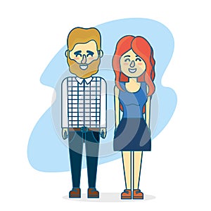 Cute couple with hairsty design and clothes