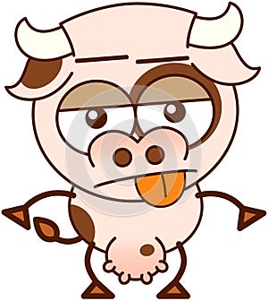 Cute cow in apathetic mood