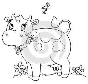 Cute cow bw