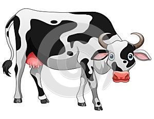 Cute cow cartoon isolated on white background.