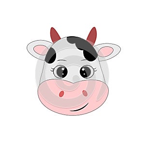 Cute cow face vector illustration