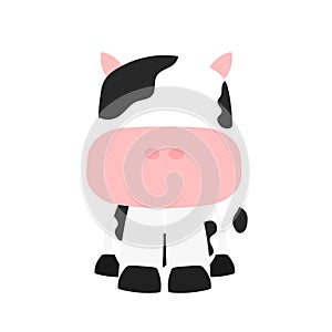 Cute Cow Sitting Mammals Animal in Animated Cartoon PNG Illustration