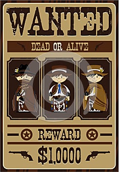 Cute Cowboy Outlaws Poster