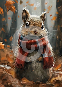 Cute and Cozy: A Squirrel\'s Autumn Adventure in the Balmy Octobe