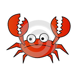 Cute of crab on cartoon version