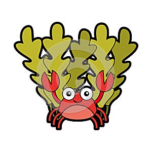 Cute crab sealife character