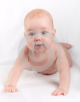 Cute crawling baby