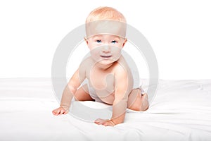 Cute crawling baby