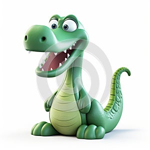 Cute Crocodile 3d Model: Vray Cartoon-like Figure With Strong Facial Expression