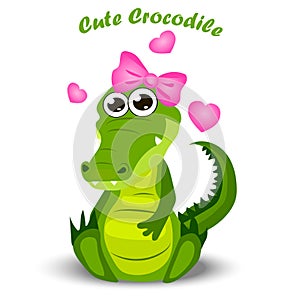 Cute crocodile or alligator