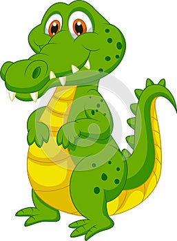 Cute crocodile cartoon photo