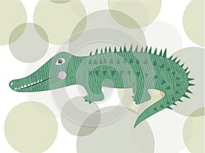 Cute crocodile cartoon isolated.