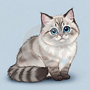 cute and cuddly fluffy young cat  ai generated image