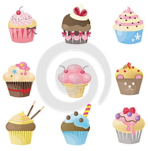 Cute cupcake with 9 different look