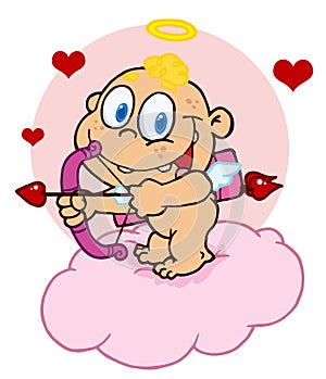 Cute Cupid With Bow And Arrow