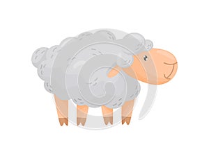 Cute curly sheep on a white background. Vector illustration.