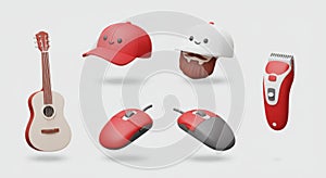 Cute 3D Objects Floating