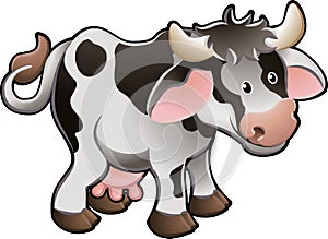 Cute Dairy Cow Vector Illustration