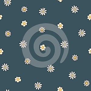 Cute daisy flowers summer seamless pattern