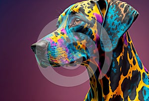 A cute dalmatian dog with distinctive multicolor fur pattern. Generative ai