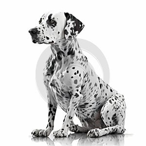 Dalmatian Dog Isolated White. Generative AI