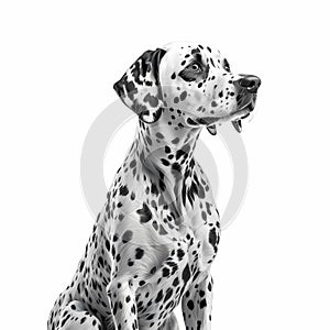 Dalmatian Dog Isolated White. Generative AI