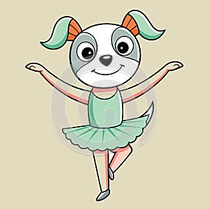 Cute dancer dog cute antropomorphic vector EPS