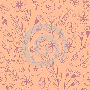 Cute Decorative Doodle Floral Seamless Pattern