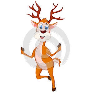 Cute deer cartoon posing