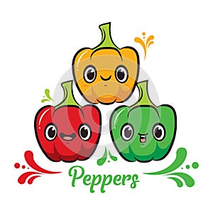Three Cute Character Design Peppers photo