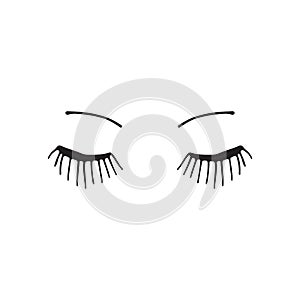 Cute Design Silhouette Eyelashes Closed Female Eyes