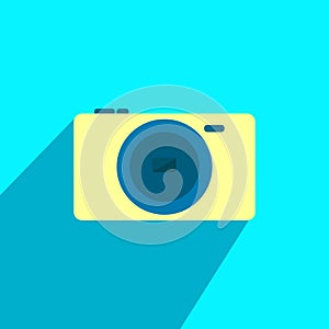 Cute digital camera flat vector design