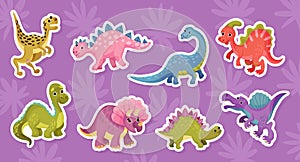 Cute Dinosaur Animal with Pretty Snout Vector Set