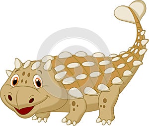 Cute dinosaur ankylosaurus cartoon photo