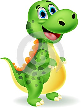 Cute dinosaur cartoon photo