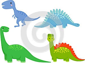 Cute dinosaur cartoon set