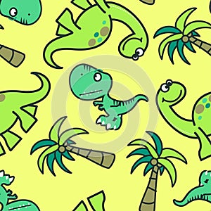 Cute dinosaur seamless pattern