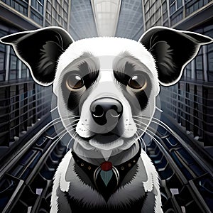 Cute dog looking at the viewer - ai generated image