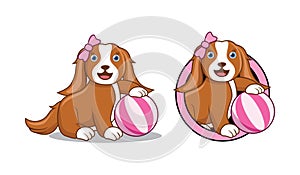 Cute dog cartoon character design illustration