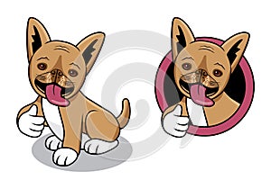 Cute dog cartoon character design illustration