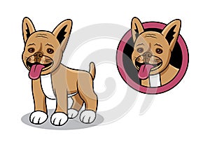 Cute dog cartoon character design illustration
