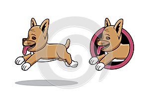 Cute dog cartoon character design illustration