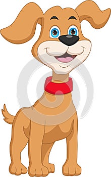 cute dog cartoon isolated on white background