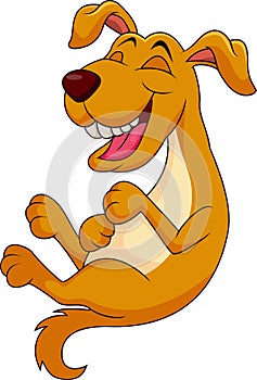 Cute dog cartoon laughing