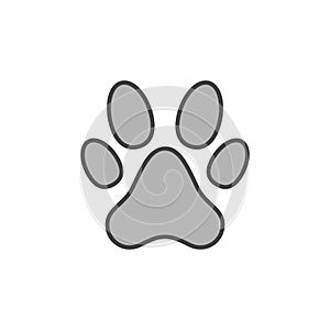 Cute Dog or Cat Paw Print vector concept gray icon