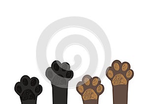 Cute dog&cat paw prints. Brown paw prints, Black paw prints